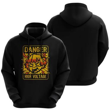 Imagem de Blusa Moletom Sublimação Blusão Full Print com Capuz Anime Demon Slayer Zenitsu Novidade-Unissex