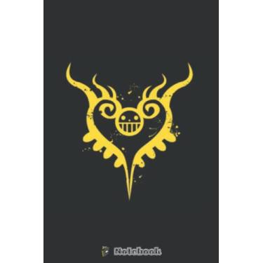 Imagem de Caderno Trafalgàr Law Heart XS574: diário, anotações, caderno pautado largo para crianças, volta às aulas, desenho ou escrita: ... Capa marmorizada, 15 x 23 cm, 120 páginas