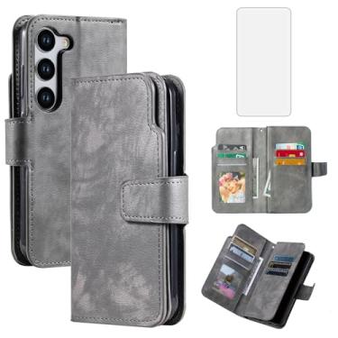 Imagem de Asuwish Capa de telefone para Samsung Galaxy S23 5G capa carteira com protetor de tela de vidro temperado flip porta-cartão de crédito slot suporte bolsa fólio TPU Cell S 23 23S GS23 G5 SM-S911U 6,1