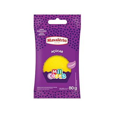 Imagem de Açúcar Colorido Amarelo Mil Cores, 80g, Mavalério.