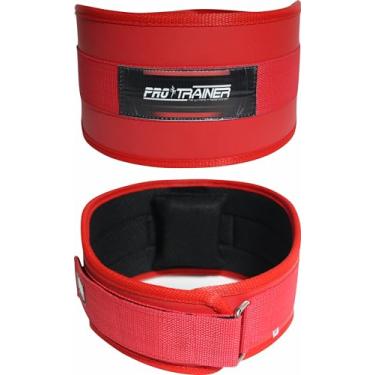 Imagem de Cinturão De Musculação Pro trainer Proteção Academia Cross Agachamento Treino (Novo Vermelho, pp)