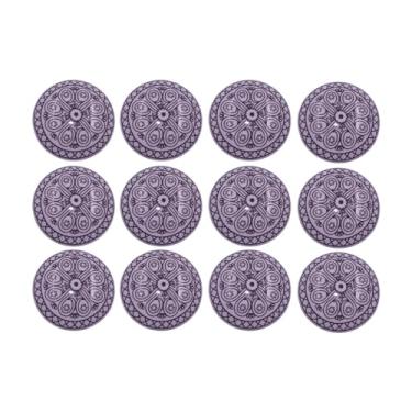 Imagem de Puxador de armário/puxador de gaveta/alças de cerâmica/botão de cabeceira/chique vintage/pintado à mão/feito à mão/puxador sortido da The Metal Magician, Tradicional, Grey Wheel (Flower) 12Pcs