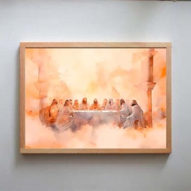 Imagem de Soul Faz Sentido; Quadro Decorativo Cristão Gospel; A Santa Ceia - Pintura; Versículos Bíblicos; Presente Criativo; Quadro com Mensagem Motivacional; Evangélico. (Moldura Crua, 21x30)