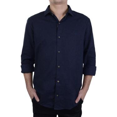 Imagem de Camisa Masculina Ogochi ML Flanela Casual Slim Marinho - 001-Masculino
