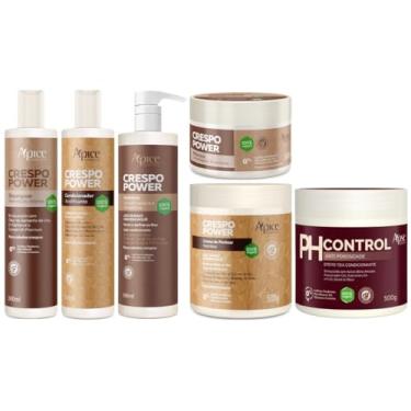Imagem de Kit Apse Crespo Power Anti Porosidade Tratamento Capilar Completo 6 Produtos Ph Control Grande