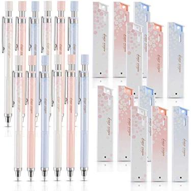 Imagem de Ipienlee Conjunto de lapiseira Cherry com chumbo, 12 lápis mecânicos de 0,5 mm com 12 unidades de grafite HB para escrever rascunho, desenho, esboço, arquitetura
