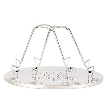 Imagem de Torradeira de acampamento, torradeira dobrável com 4 fatias, torradeira, fogão, portátil, ao ar livre, torradeira de aço inoxidável, para acampamento, festa, churrasqueira, ao ar livre