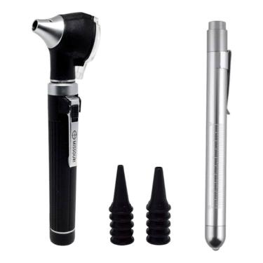 Imagem de Otoscópio Medico De Led + Lanterna Clinica + Estojo + Pilhas