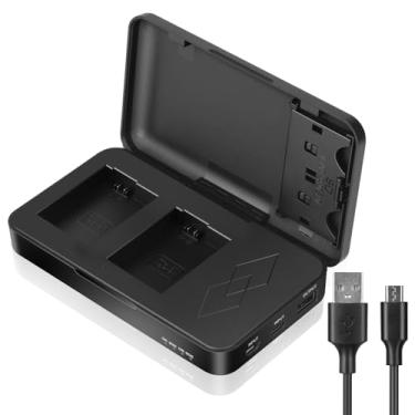 Imagem de JYJZPB Carregador de bateria A6000 NP-FW50 com 2 compartimentos para cartão SD e saída USB compatível com Sony Alpha A6400 ZV-E10 A7II A6100 A7 A6500 A6300 A5100 A7RII A7S A7S2 A7R baterias para