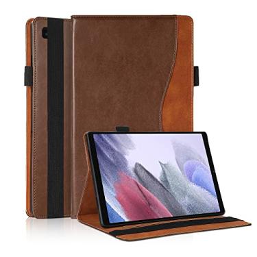 Imagem de TIPOYOROO Capa para Samsung Galaxy Tab A7 Lite 8,7" 2021 Capa SM-T220 / T225 Bussiness Premium PU Couro Folio Stand Cover Flip Shell com Slot para Cartão para Tablet Galaxy Tab A7 Lite 8,7" - Marrom