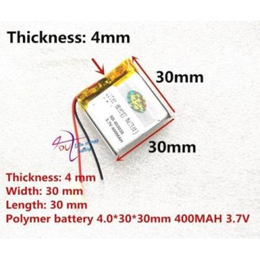 Imagem de Bateria 3,7v 400mah  4mm X 30mm X 30mm Gps - bgb