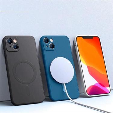 Imagem de Capa Capinha Anti Impacto Aveludada Magsafe Compativel com iPhone 14 P