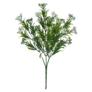 Imagem de FOLHAGEM GRASS GIPSO X5 GALHOS BRANCO 35cm - Flor Arte