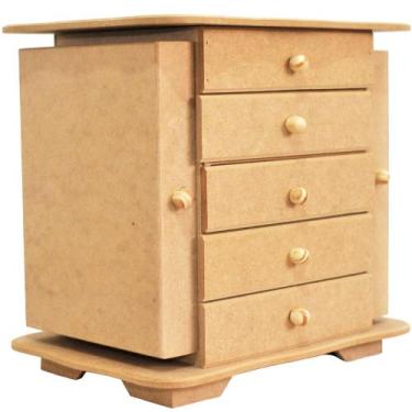 Imagem de Cômoda porta joias bijuteria biju gavetas madeira mdf lisa - DZX Distr