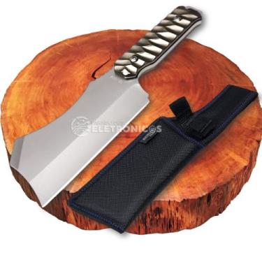 Imagem de Cutelo Artesanal Para Amantes Cutelaria Churrasco Aço Inox Alta Qualid