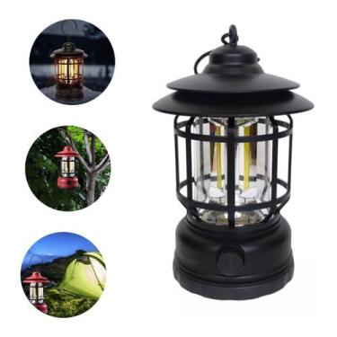 Imagem de Lampião Retro LED Recarregavel USB Tipo C Luminária Portátil - Cosy, P