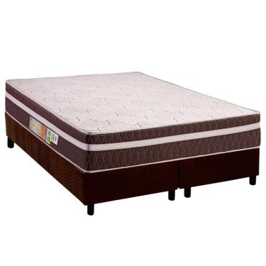 Imagem de Conjunto Box Queen: Colchão Anatômico Polar D28 Orthoface Vip Brown + Base CRC Suede Brown (158x198)