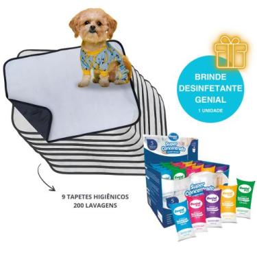 Imagem de Kit 9 Tapetes Higiênicos 70x50 Laváveis + Ganhe 1 Sachê Desinfetante G