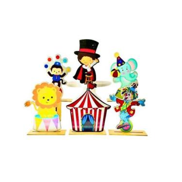 Imagem de Kit Display de Mesa 6 Peças Para Festa Circo MDF - Juju Brasil