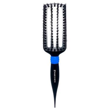 Imagem de Escova Profissional Cerdas Mistas Quadrada Vazada Marco Boni, Azul