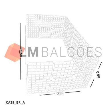 Imagem de Cercadinho Aramado Branco Para Pet - 1,50 X 0,60 X 0,90m - LM Balcoes