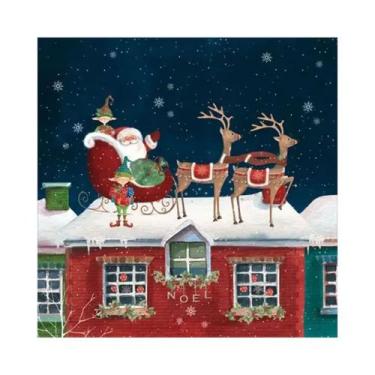 Imagem de Guardanapo de Papel Papai Noel com Renas Ti-flair 33x33cm