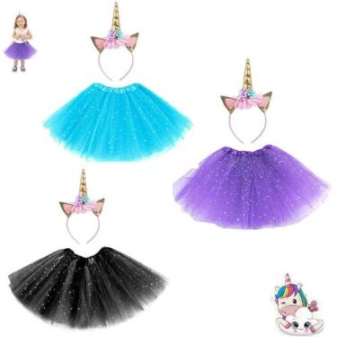 Imagem de Fantasia Infantil  De Unicórnio Com Tiara Colorida Saia - Bimport, Rox