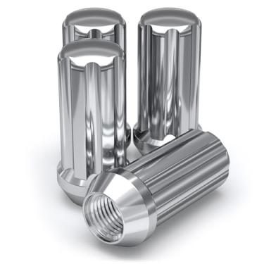 Imagem de White Knight 3809L-4 Cromado M14 x 1,50 Porca de porca longa estriada com chave, pacote com 4