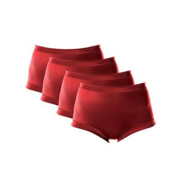 Imagem de Kit com 4 Calcinhas Demillus 26406, Vermelho, XG
