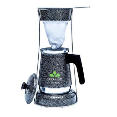 Imagem de Bule Coador De Café Chá Suporte Retro Mancebo Em Alumínio - TERRA LAR,