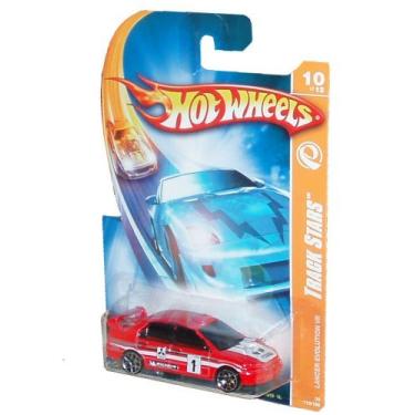 Imagem de Hot Wheels Red Lancer Evolution VII 1:64 Scale Car, 2008, Kid, Unisex, 3.7"W x 6"L x 1.2"H, 6" Size, Red, Portable, Pull-Back, 1 Count, Kids