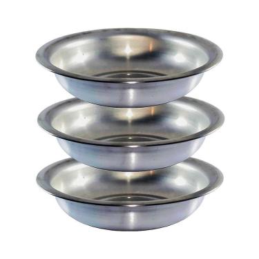 Imagem de Conjunto Kit Bacia Alumínio Redonda Banho Assento 3 Peças N4