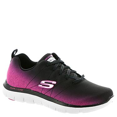 Imagem de Skechers Womens Flex Appeal 2.0 Bright Side Black HOT Pink Size 11