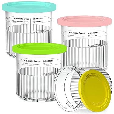 Imagem de AFDLLDQM 24 Onças. Pinta Extra | Substituição de Recipientes para Ninja Creami Deluxe 11-Em-1 Xl Pints e Tampas - 4 Unidades, Compatível com Ninja Creami Nc500, Nc501 Series Ice Cream Maker - Próprio
