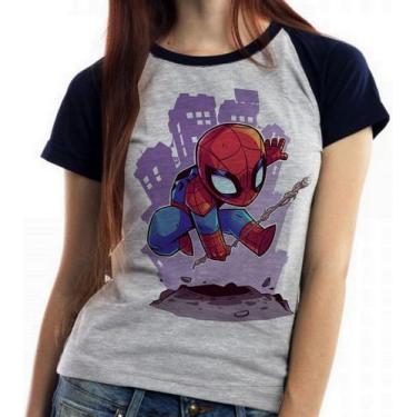 Imagem de Baby look blusa feminina ou Camiseta unissex Homem Aranha - Empório Du