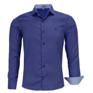 Imagem de Camisa social pigmentada manga longa adulto original Amil Marinho, Mar