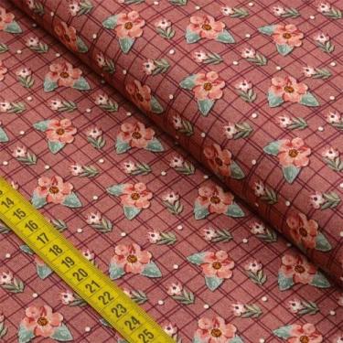 Imagem de Tecido Estampado para Patchwork - Requinte: Mini Floral Sweet Vinho (0