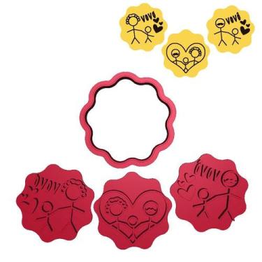 Imagem de Kit 3 Cortadores Dia dos avós mãos dadas neto coração - DOCE IMPRESSO,