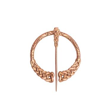 Imagem de Lord of Battles Broche celta bronze manto viking broche para sua capa ou roupas Medieval LARP SCA cosplay recreação feita de bronze fundido de cera perdida, 6.1 X 5.5 cm, Bronze, Sem Pedra Preciosa