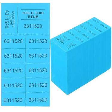 Imagem de Kosiz 504 folhas bilhetes de leilão com 10 números de licitação bilhetes de sorteio para silenciosos 10 números de licitação cesta leilão eventos igreja escola (azul lago)