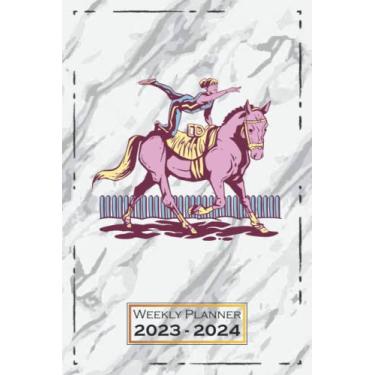 Imagem de Weekly Planner 2023-2024: Horse, Motif | 6x9 | One Week on a Double Page | From Sunday to Saturday | Softcover | Organizer, Appointment Book | Ride | qx1