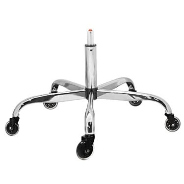 Imagem de Frassie Base de metal para cadeira de escritório de 71 cm, peça de base para cadeira de computador, resistente, com 5 rodízios, 1 cilindro de elevação a gás (prata)