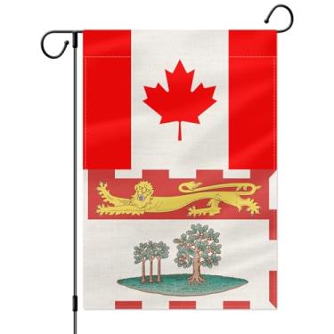 Imagem de PTEROSAUR Bandeira de jardim da província do Canadá e da Ilha do Príncipe Eduardo, bandeira canadense pequena de serapilheira de 30,5 x 45,7 cm, decoração ao ar livre