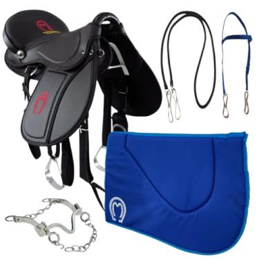 Imagem de Sela para Cavalo Mangalarga + Kit Completo Pronta para Uso (Azul)