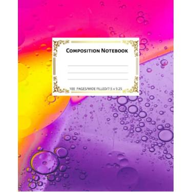 Imagem de Composition Notebook Lovely Rainbow Colors: Wide Ruled and Matte Cover Girls Kids Elementary School Supplies Student-Teacher Daily Creative Writing Journal, Best Gift For Gamer Boys And Girls.