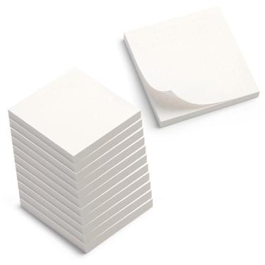 Imagem de Alfion Bloco de notas adesivas com 12 unidades | Blocos de notas autoadesivos pequenos de 7,6 x 7,6 cm para mesa e material escolar
