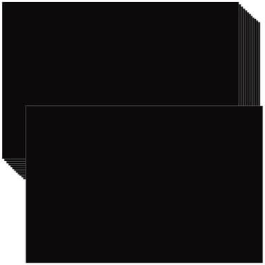 Imagem de Hysiwen 50 folhas de cartolina preta de 7,6 x 12,7 cm, 250 g/m2/41,7 kg, papel cartolina em branco para artesanato ou desenho em papel (B35)