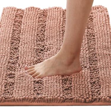 Imagem de H.VERSAILTEX Tapetes de banho antiderrapantes para banheiro tapete listrado de chenille extragrosso 50,8 cm x 81,3 cm absorvente antiderrapante macio felpudo lavável seco rápido tapete de pelúcia para
