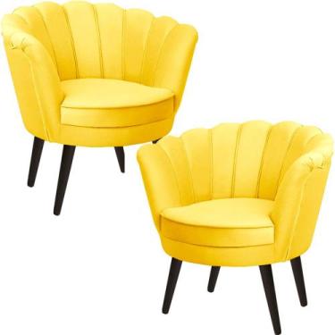 Imagem de Kit Duas Poltronas Pétala em Sued Premium - Sua Casa Decorações, Pés T