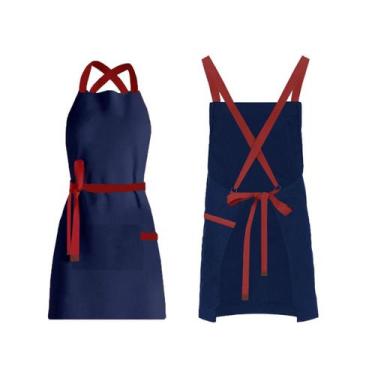 Imagem de Avental Azul Marinho Alça Cruzada Vermelha Restaurante Bar - CASACHA